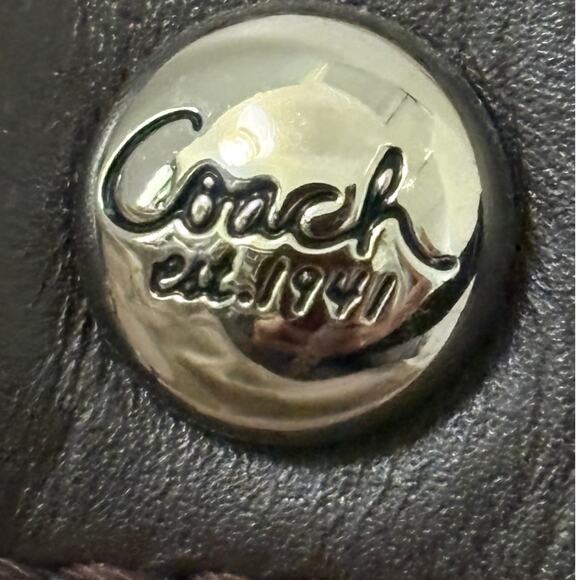 Vintage COACH-Authentic-Shoulder Bag-Leather & Cloth Logo-Hangtags-K1173-F18862 - Picture 7 of 10